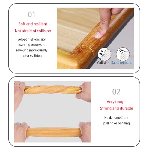 Image of 8-Pack Corner Protectors Baby Proof, Furniture Corner and Edge Safety Bumpers, Soft Rubber Foam Cushion Covers, Baby Child Proofing Pads, Table Corner Protectors (Golden Pattern)