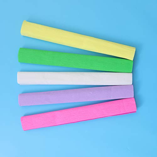 Healifty 5 rolos de papel crepe para crianças, flores de papel onduladas para decoração de aniversár
