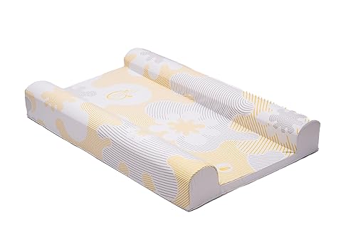SuperSnug Luxury Anti-Roll Wedge Inclined Baby Changing Mat, Lemon/White, Waterproof, Wipe Clean,...