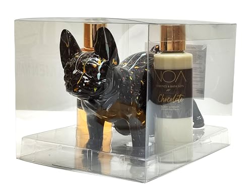 Imagen de NOA Set de Baño regalo Bulldog Negro con Fragancia de Chocolate