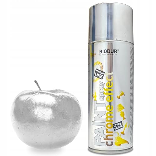 Spray Chromeffekt Silber - Metallic-Lack 400 ml - Aerosol-Farbe für Malerei und Dekoration sowie Renovierung - Schnelltrocknende Sprühlack für Metalloberflächen Holz, Glas, Keramik und Kunststoffen
