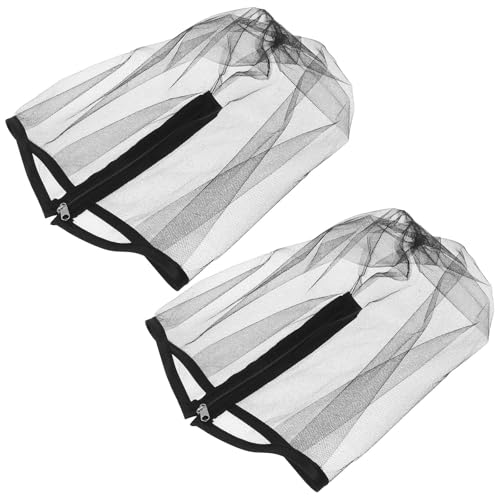 Balacoo Capucha de Maquillaje Reutilizable 2 Piezas para Mujeres, Diseño Ligero de Tela Negra para Despedidas de Soltera y Compras en Boutiques de Moda