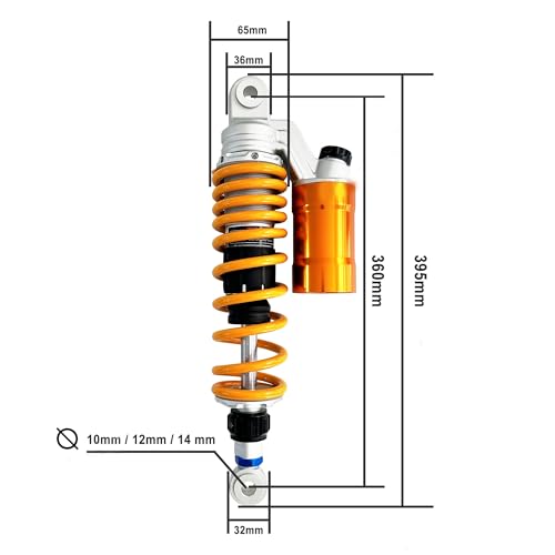 Amortisseur arrière moto 360mm azote suspension moto custom Bobber Indian