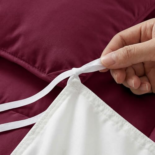 CozyLux Bettdecke 220x240 cm Burgunderrot für 4 Jahreszeiten – Ansicht 4
