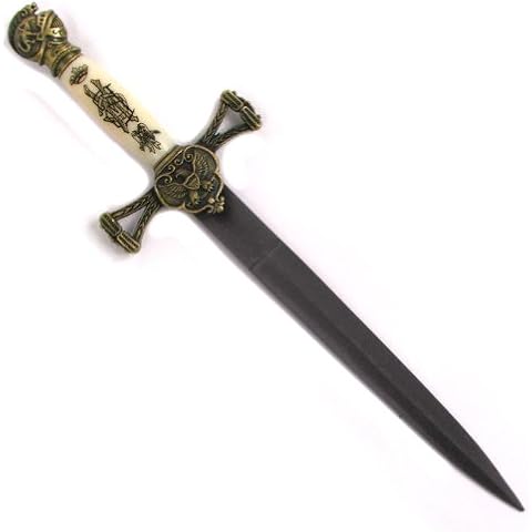 Whetstone Cutlery Medieval Double Edged Stainless Steel Dagger, Brass Cover