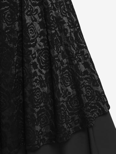 Image of Rosegal Women Plus Size Retro Lace Belt Party Cocktail Dress | 1950s Vintage Dress, Wedding Guest-Formal Bridesmaid Dress, Sleeveless Midi Dress, Retro Rockabilly Pinup Dress