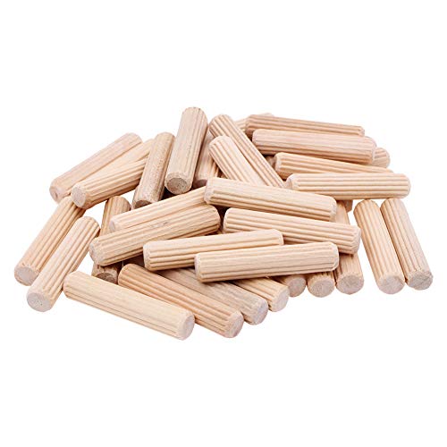 100 Pack 3/8" Wood Dowel Pins Straight Grooved Pins for Furniture Door and Dowel jig (3/8 in)