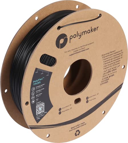 Polymaker TPU Filament 1.75mm Black, 0.75kg Shore 95A Flexible 3D Printer Filament...