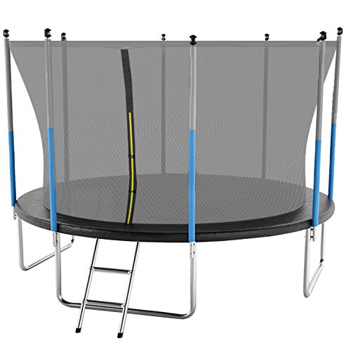 AOTOB 14FT Trampoline with Safety Enclosure Net, Outdoor Trampoline, Heavy Duty Jumping Mat and Spring Cover Padding for Kids and Adults, Storage Bag and Ladder