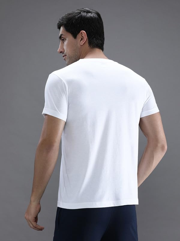 Image of CROCODILE Men Solid Sport Fit T Shirt | Round Neck | Short Sleeve | Regular Length | Basic Casual Pull On Topwear Grey Melange
