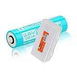 OLIGHT 186C35 Customized Rechargeable Battery for S30R II, S30R III, S2R II, Warrior MINI 2 Flashlight and H2R, Perun Headlamp, with LumenTac Battery Organizer