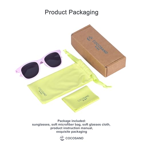 COCOSAND Óculos de sol infantis com armação flexível polarizada proteção UV400 para meninos e menina