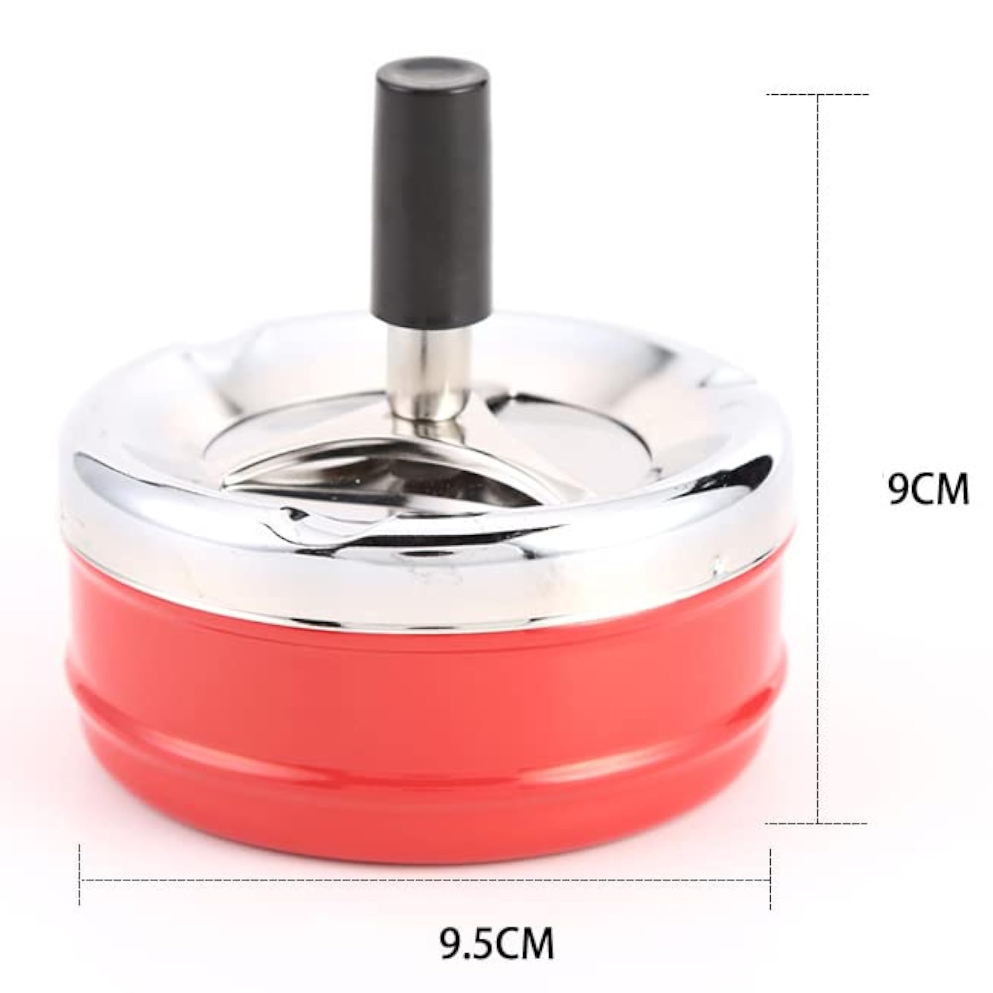 2Pcs Round Push Down Tray Ashtray with Lid