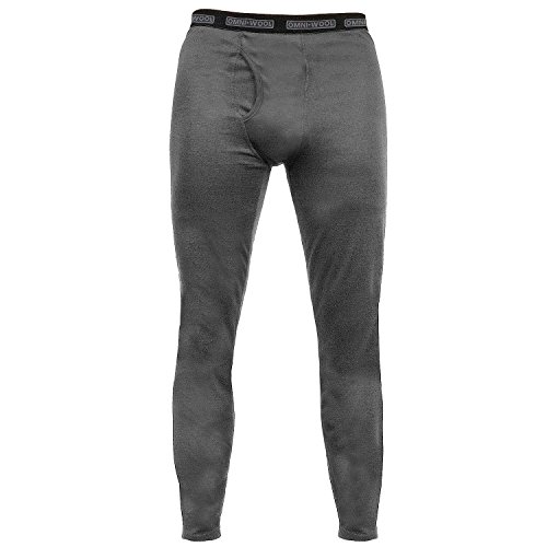 Omni Wool Dual Layer Thermals Large Bottoms For Men (X-Large, Heather Grey)