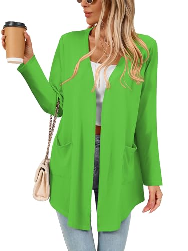 Image of Women's Lightweight Open Front Cardigans Casual Soft Drape Spring Summer Fall Cardigan S-3XL