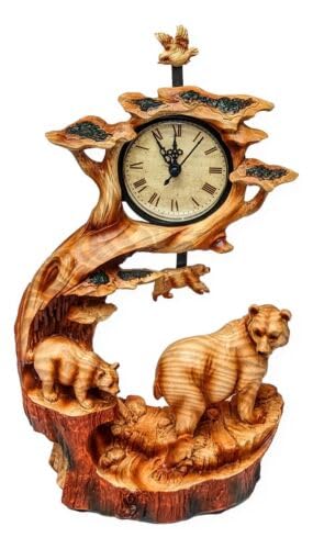 Wood Look Bear Family Pendulum Desktop Clock, by Slifka - DF Store