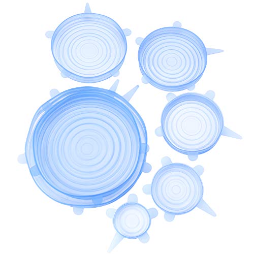 Silicone Stretch Lids (7 Pack) - Bowl Covers for Fresh Food & Leftovers
