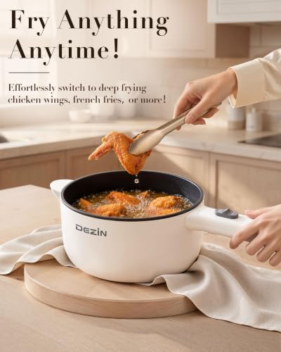 Image of Dezin 2L Hot Pot Electric, Non-Stick Electric Pan, 700W Adjustable Power