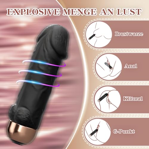 Vibrator Vibration für Frauen Sex Spielzeug für Die Frau Paare Mini Vibratorensets für Frauen Klitoris Leise - 10 Vibrationsmodi Starke Massagestab Vibratoren für G-punkt und Klitoris Dildo Stimulator