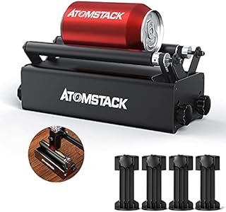 ATOMSTACK R3 Laser Rotary Roller, Laser Engraver Y-axis Rotary Roller Engraving Module for Engraving Cylindrical Objects Cans with 8 Angle Adjustment for Different Size