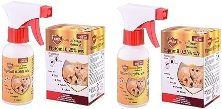 Medfly Parashield Spray (100ML) for Ticks and Fleas | Fast Acting, Long Lasting - Effective Spray for Dogs and Cats| Powered by Fipronil for Strong, Enduring Defense (Pack of 2)