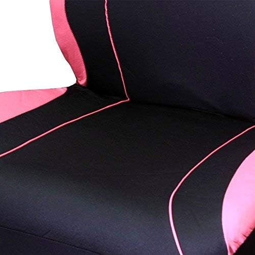Yupbizauto New 12 Pieces Pink Flat Cloth Front and Rear Car Seat Covers with Embroidery Pink Paws Headrest Covers for Women