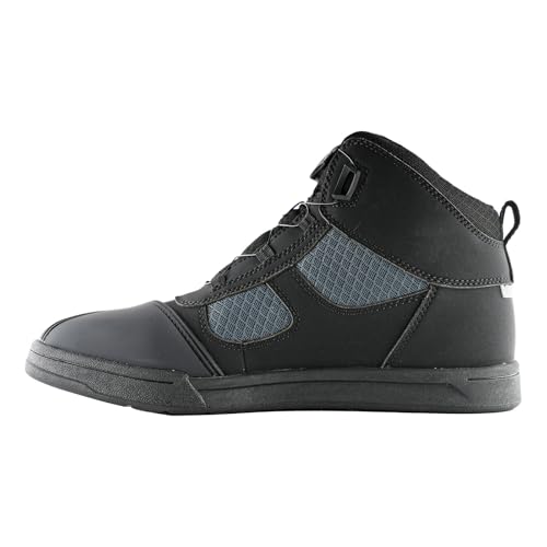 1Storm Men & Women Motorcycle Boots Micro Fiber Leather Street bike Casual Anti-Slip + Extra Gear Shift Boots Protector HW-009 Black Gray US 12 by 1Storm - Image 5
