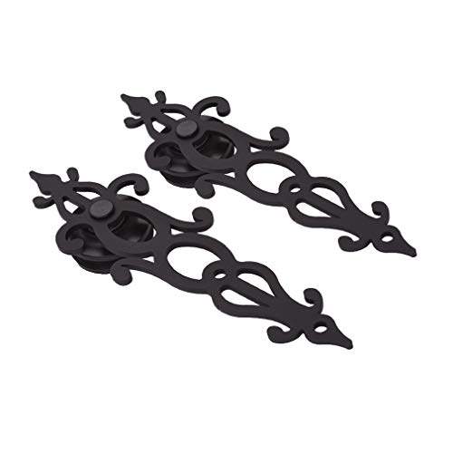 6FT/182cm Schiebetürbeschlag Set, Laufschienen für Schiebetür Hängeschiene Schiebetürsystem Laufschiene Tür Hardware Kit, Schwarz