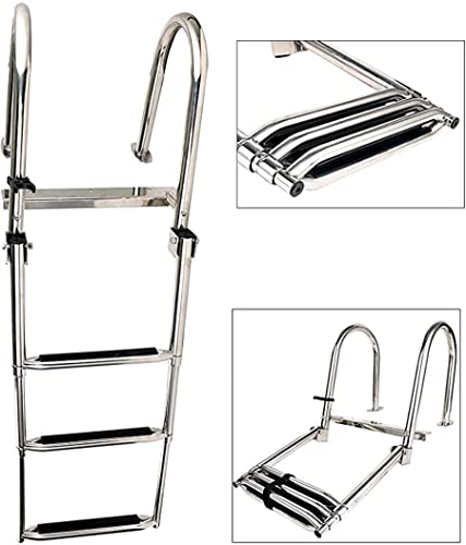Escalera telescópica para bote 4 peldaños acero inoxidable miniatura 6