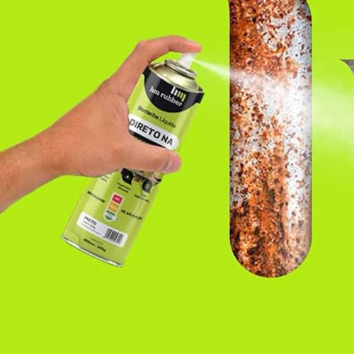 Spray Borracha Líquida Aerosol Hm Rubber 400ml Spray (Preto)
