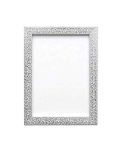 Flat Bright/Mirror effect/Mosaic Picture/Photo/Poster frame – With an MDF backing board - Ready to hang - With a ClearStyrene Shatterproof Perspex Sheet – Silver Bling - A3