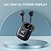 MOMOHO Wireless Earbuds with LED Power Display for Small Ears, 50H Play Time, Waterproof Earbuds Wireless Bluetooth with Mic (Black)