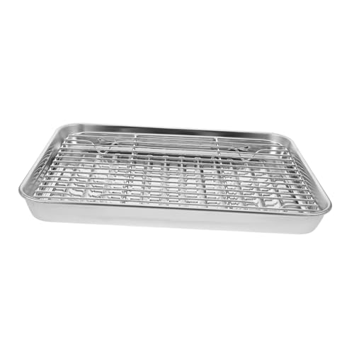 VALICLUD 1Juego Bandeja para Hornear Inoxidable con Rejilla de Enfriamiento Resistente y Duradera para Cocinar Casa Aire