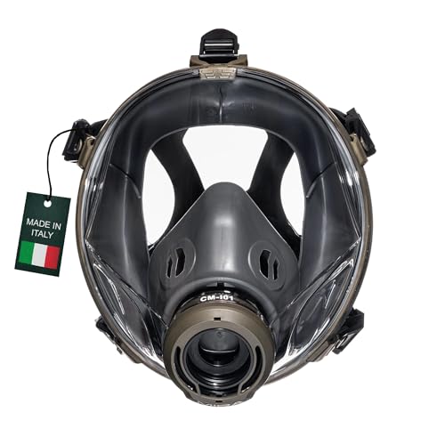 MIRA Safety CM-I01 Full-Face Industrial-Grade Gas Mask with 40mm NATO Filter Compatibility and Advanced Valve Design (Olive Green)