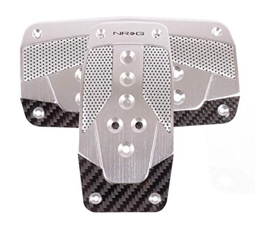NRG Innovations PDL-450SL Silver Aluminum Sport Pedal with Black Carbon AT