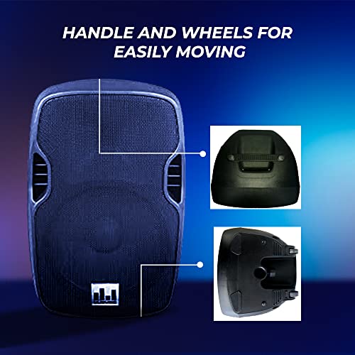 Musysic [Pa15-Mx800] Complete Pa System – 8 Channel Audio Mixer With Built In 4500 W Amplifier, 15” Studio Speakers Bluetooth/Usb/Sd/Fm Functions, Vhf Wireless Microphone System & Speaker Stands Pair #TOP5