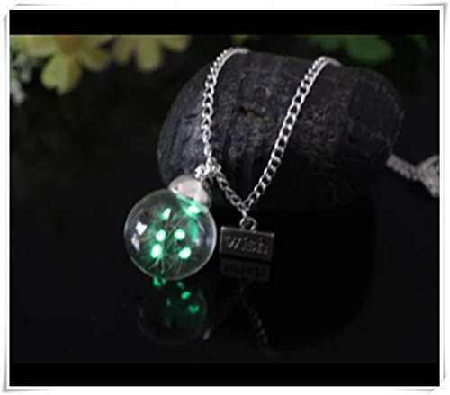 Glow In The Dark Luminous Dandelion Glass Globe Pendant Necklace Sweater Chain #TOP5