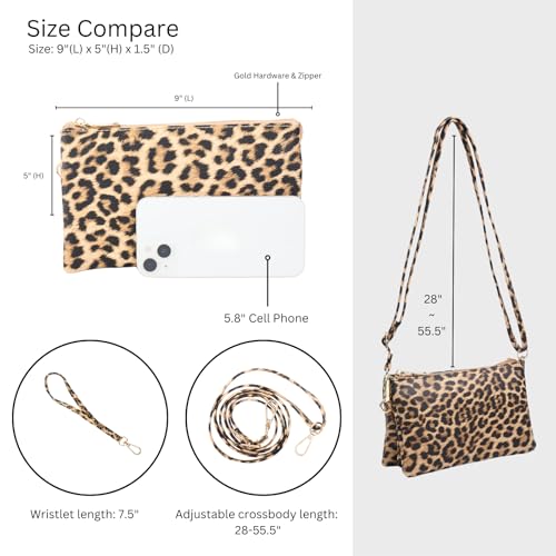 Image of JEN & CO. Riley Small Crossbody Bags Vegan Leather Wristlet Wallets Clutch Purses Shoulder Handbag for Women