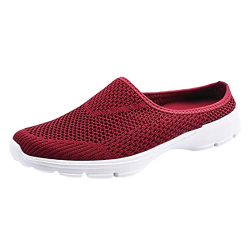 Zapatillas deportivas para mujer, transpirables, informales, unisex, ligeras, para el trabajo, deportivas, transpirables, antideslizantes, de moda, para mujer, Red, 39.5 EU