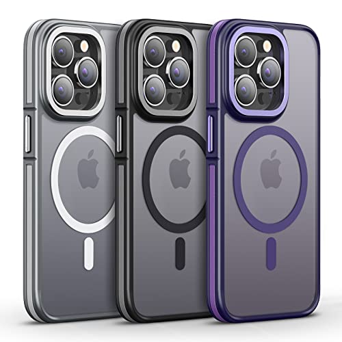 KimFiyny per iPhone 14 Pro Case, Supporto Magsafe compatibile, Custodia opaca antiurto certificata SGS, Custodia protettiva standard militare per iPhone 14 Pro. (Viola)
