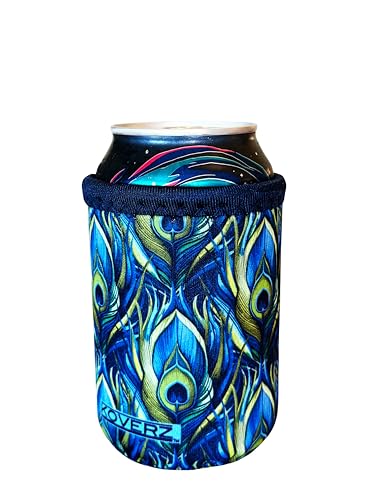 Koverz Neoprene Insulated Can/Bottle Sleeve, Fits 8-12 Oz, Small Size, Peacock