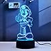 Mario, Lampe de bureau illusion 3D, télécommande RVB à 16 couleurs, veilleuse de table
