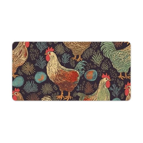 Tapis de souris de jeu poulet avec base antidérapante et tissu imperméable