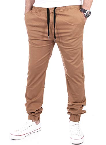 Reslad Jogg-Chino Herren-Hose Männer Harem Hosen Jogger Chinos Jogging-Hose lang Chinohose RS-2055 Braun W34 Cover