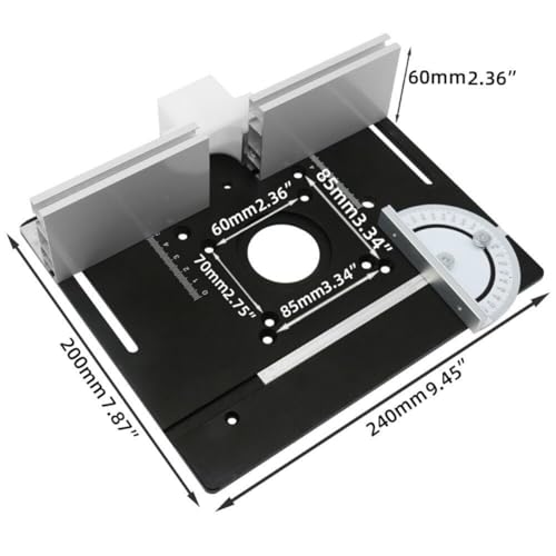 Aluminium Router Table Insert Plate - Multifunctional Woodworking Electric Wood Router Flip Plate ，Router Trimmer Wood Router Table Insert Plate Tool(X8)) (Silvery Set) - Thumbnail 2
