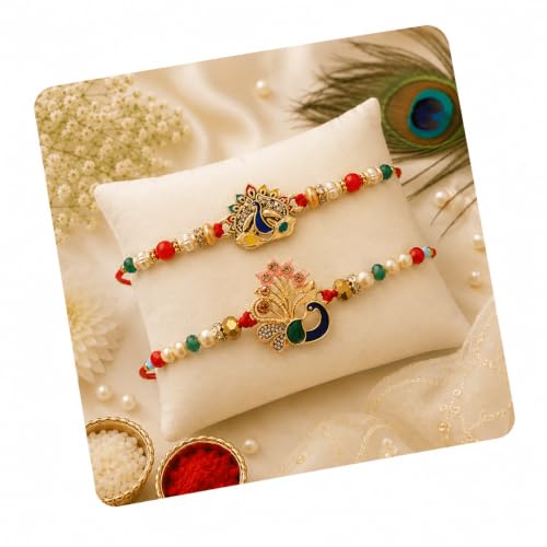 Image of TIED RIBBONS Rakhi for Brother - Set of 2 Rakhi for Brother Men Boys Kids Bhaiya with Roli Chawal - Rakhi's for Rakshabandhan