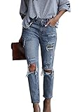 boyfriend jeans damen weiss Aleumdr Damen Lange Jeans Denim-Baumwollgewebe ist hautfreundlich, dehnbar und atmungsaktiv. Perfekt für das tägliche Tragen.