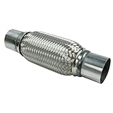100% Edelstahl DL-Racing Ø 45mm Edelstahl Flexrohr mit Interlock Abgasanlage Auspuff 150/230mm