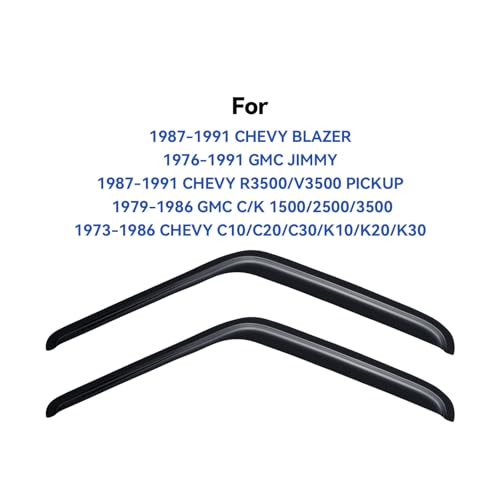 Image of Window Visors Rain Guards for 1987-1991 Chevy Blazer, Out-Channel Window Vent Wind Deflectors Visors Shades for 1973-1991 Chevy GMC C /K /R-Series Pickup /Suburban