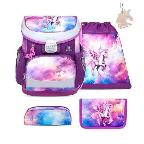 Belmil Mini-Fit Schulranzen Set 5-teilig mit extra Schlüsselanhänger (405-33AGS GRAT) (Pegasus)